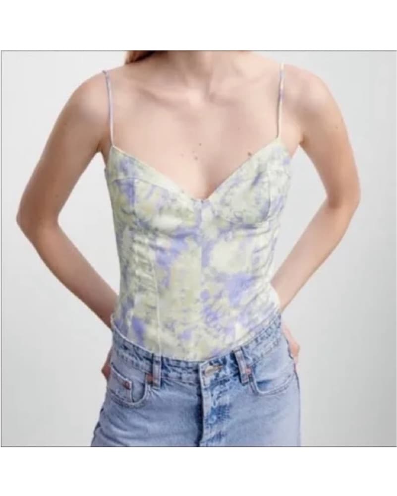 Bustier Bodysuit Tie Dye Green/Purple - Image 6