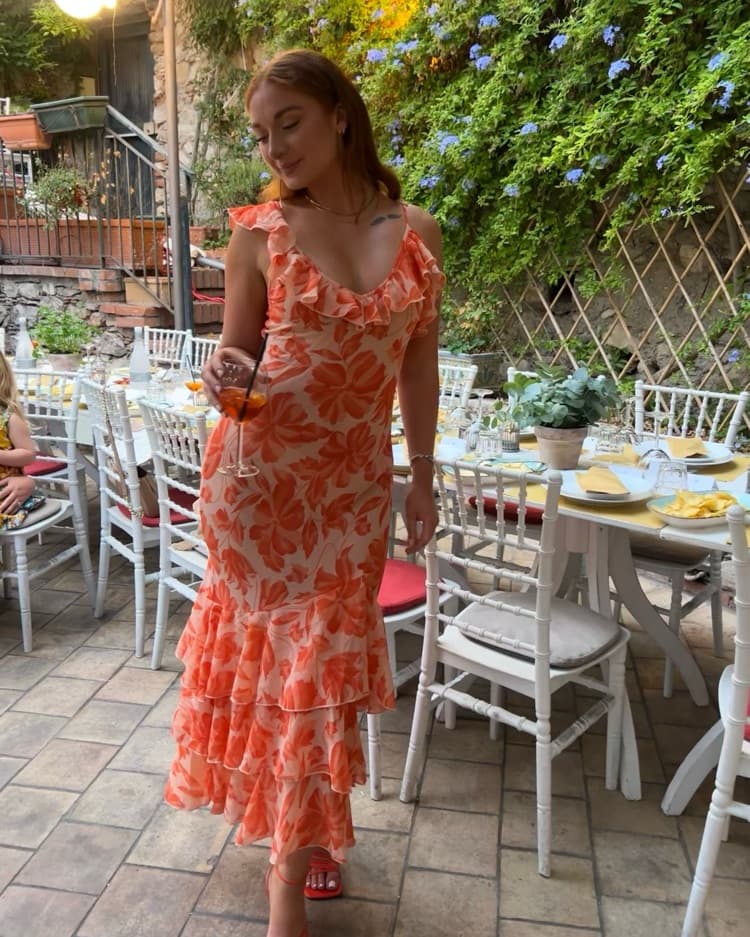 orange and pink dress - Image 3