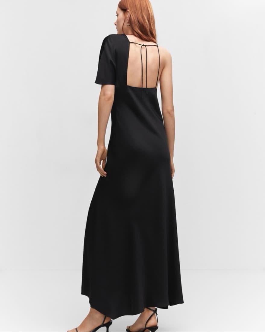 Black lace asymmetrical dress - Image 4