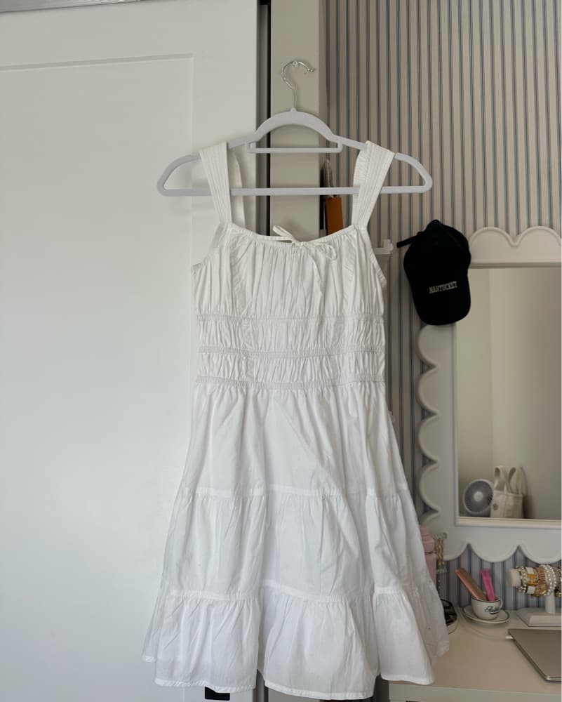 White Martine Poplin Dress - Image 1