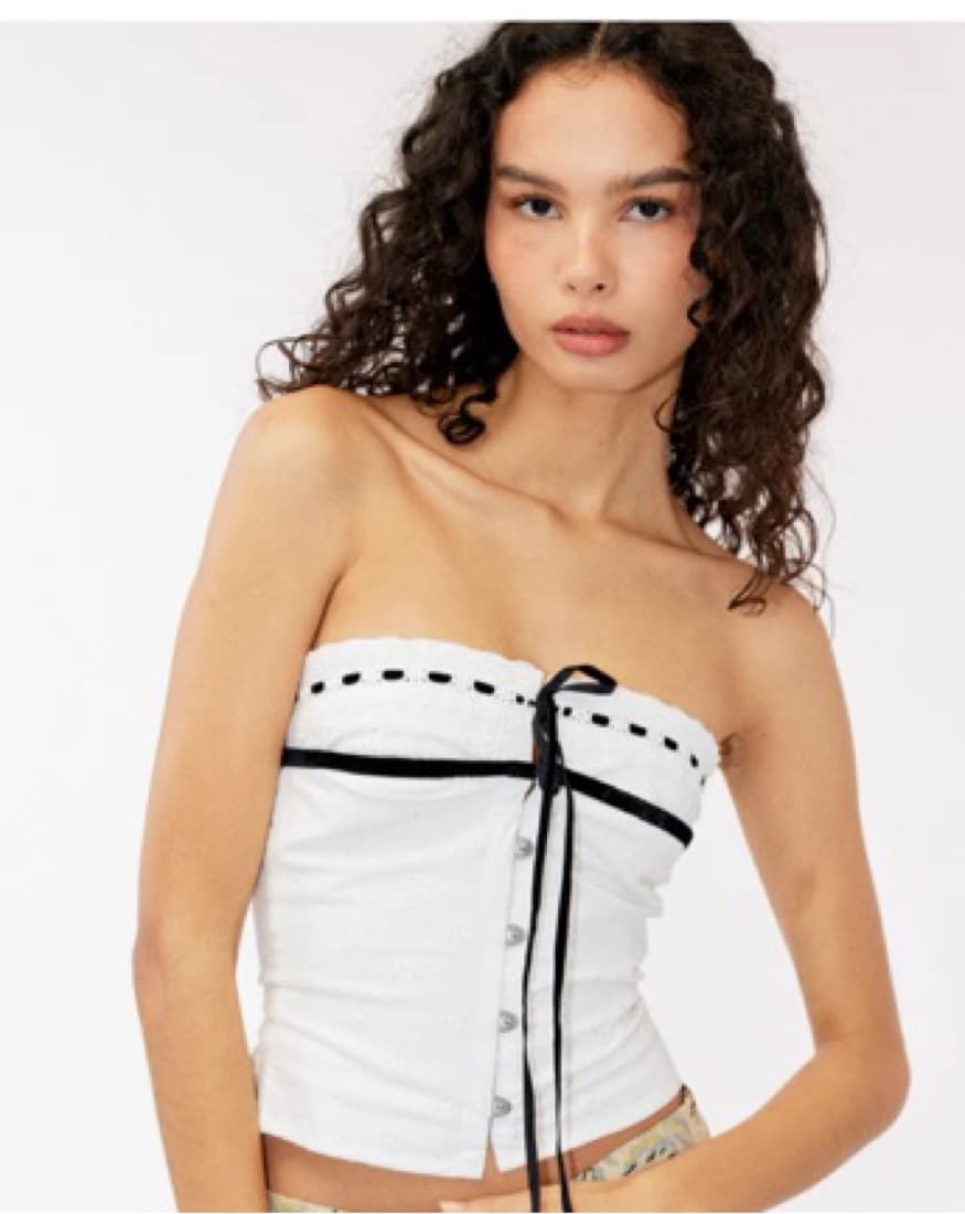 Chic Eyelet Ruffle Crop Top - Image 1