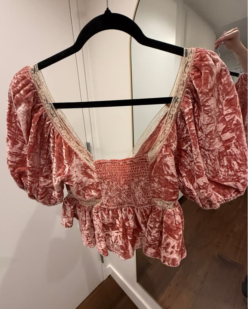 Free People Velvet Peplum Top - Image 4