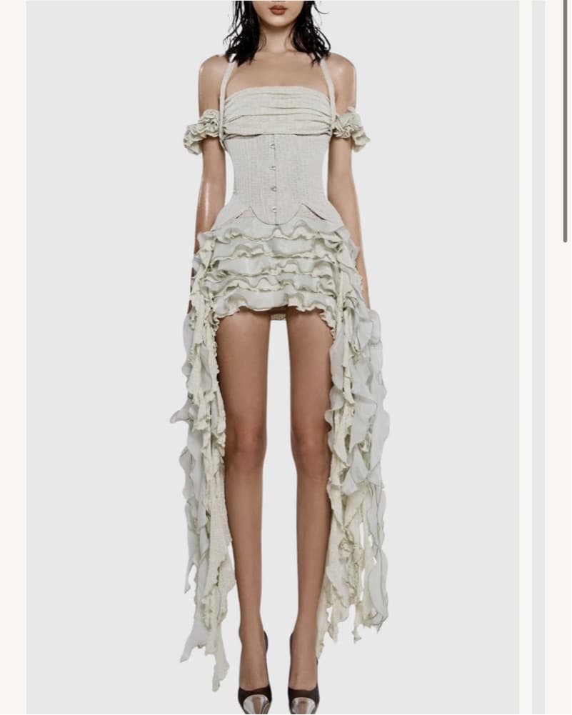 Maison Celie Juricn Corset Ruffle Dress - Image 1
