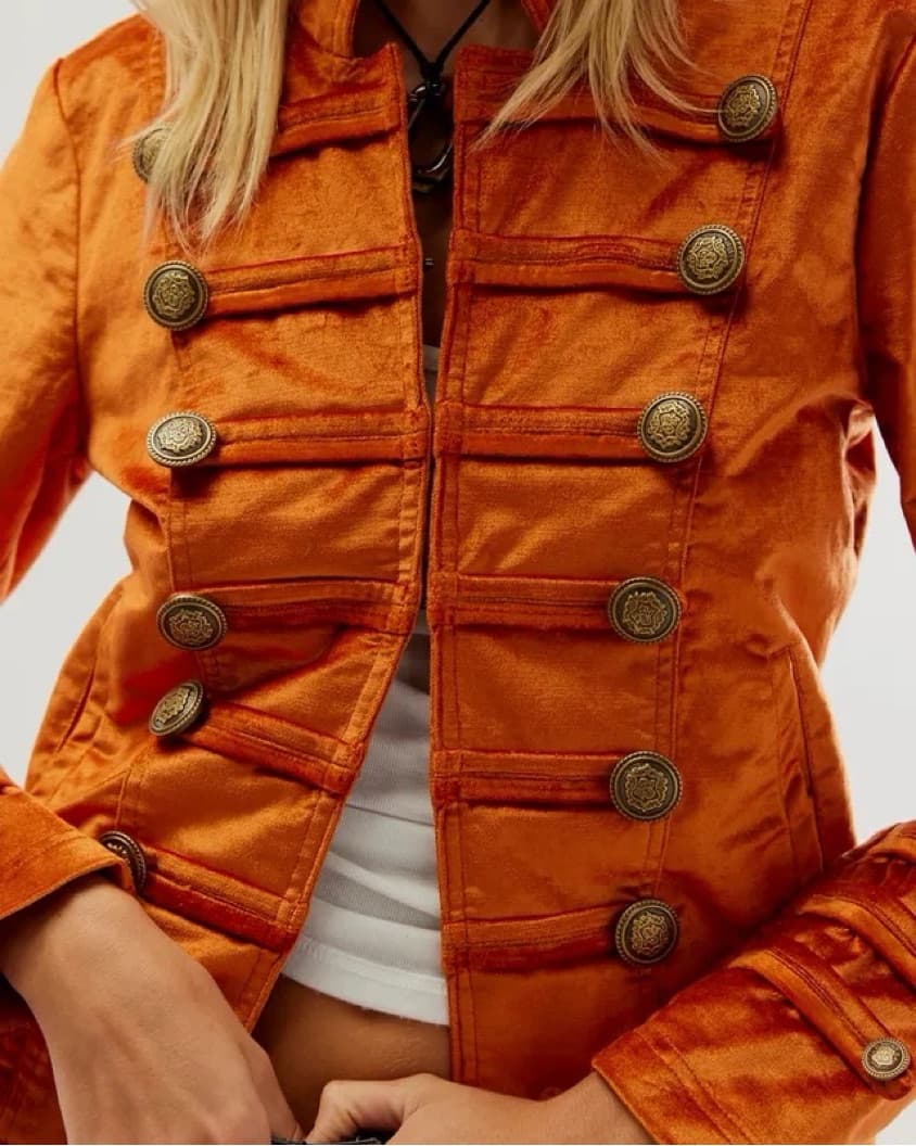 Free People Velvet Military Jacket - Image 3