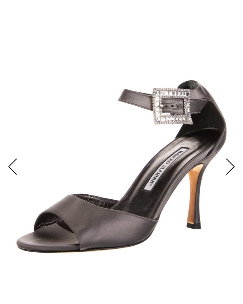 Manolo Blahnik Satin Ankle Strap Heels - Image 1