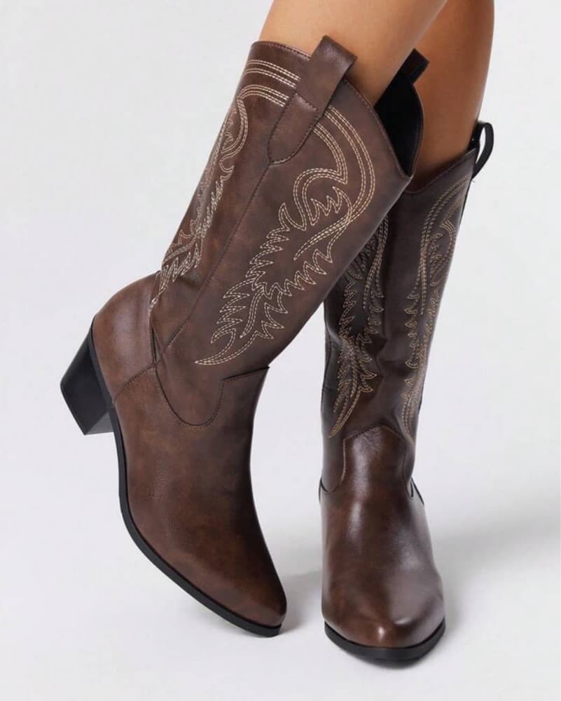 Brown Cowboy Boots - Image 1