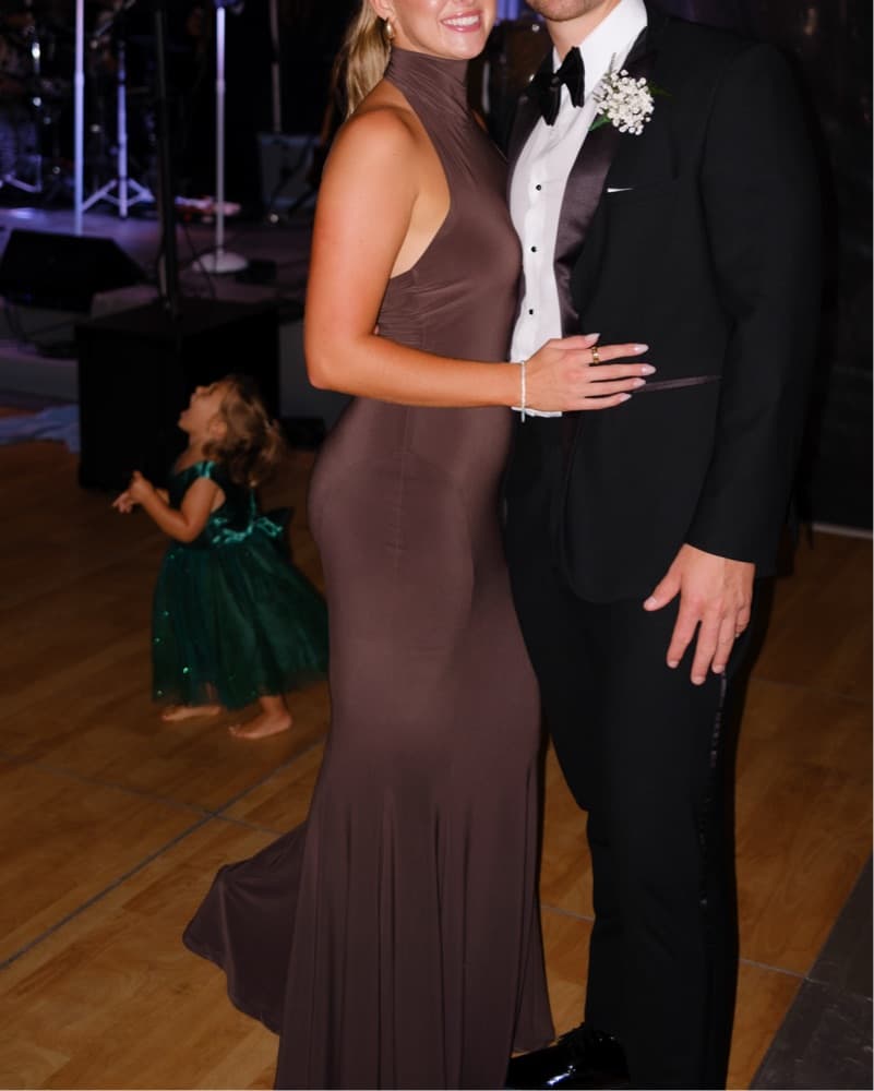Norma kamali Halter Turtle Fishtail Gown - Image 4