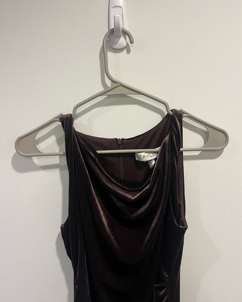 Taylor Brown Velvety Cocktail Dress - Image 4
