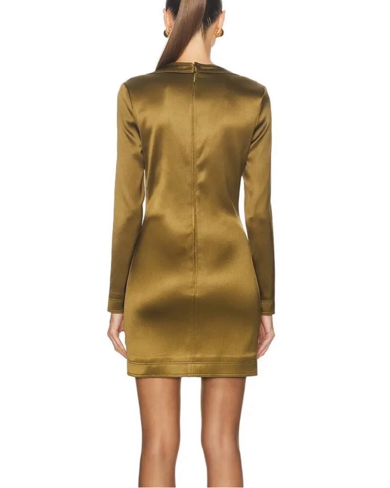 NWT SAINT LAURENT Long Sleeve Mini Dress - Image 4