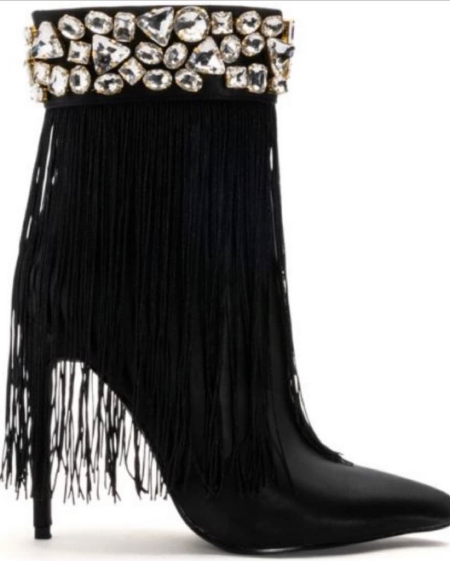 AZALEA WANG AVERI EMBELLISHED FRINGE BOO - Image 1