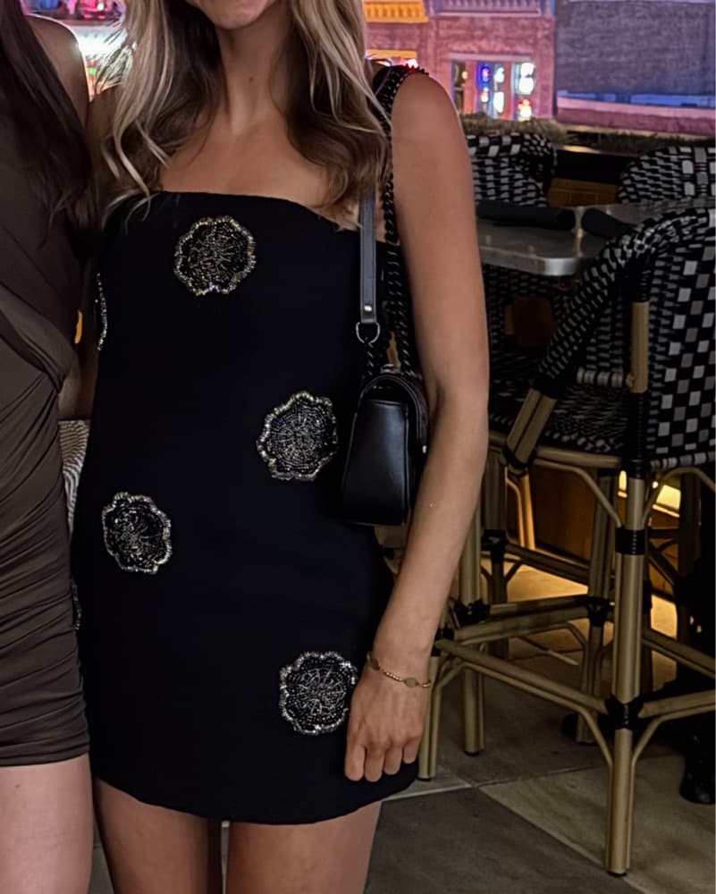 Black Strapless Mini Dress - Image 2