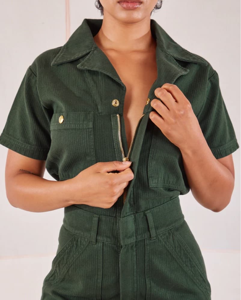 Olive Green Utility Jumpsuit - Image 3