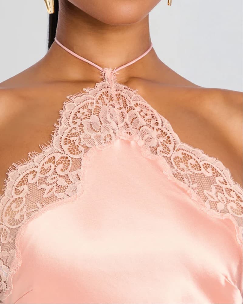 Retrofete Satin Halter Gown - Image 4