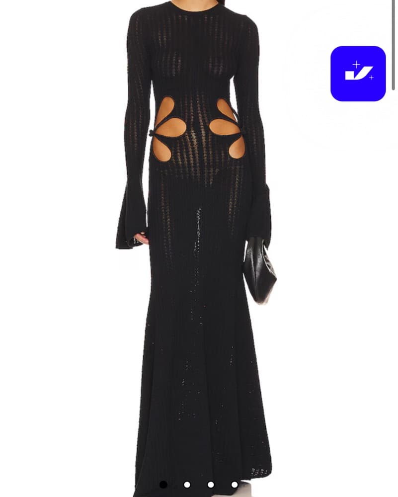 Sau Lee Knit Flower Cut Out Maxi Dress  - Image 2