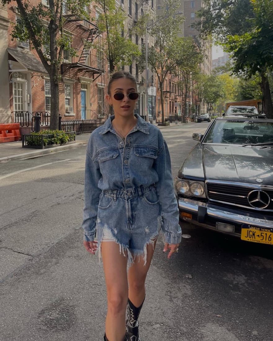 Mixology Denim Romper - Image 1