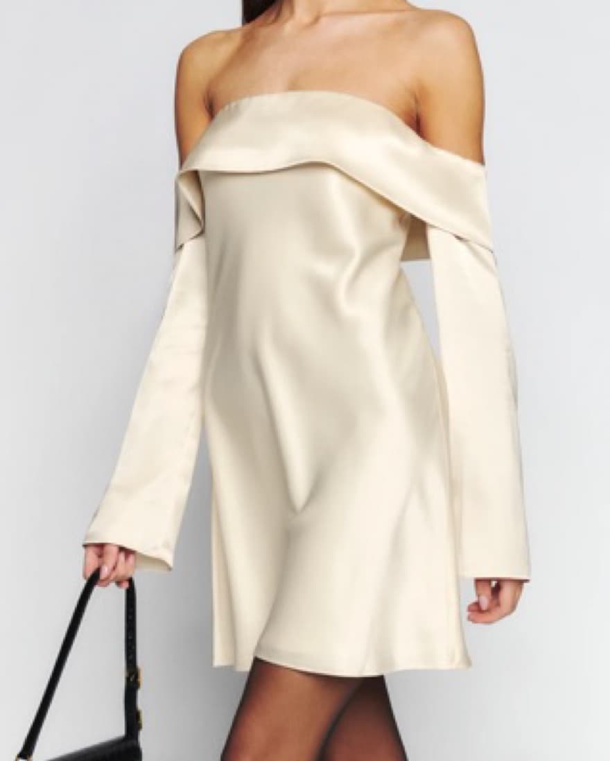 Ref Maves Cream Off Shoulder Dress - Image 2
