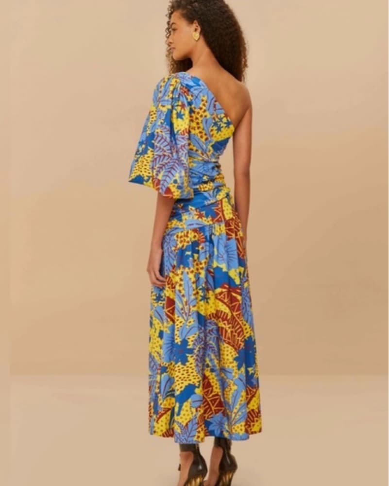 Farm Rio Floral One-Shoulder Maxi Dress - Image 4