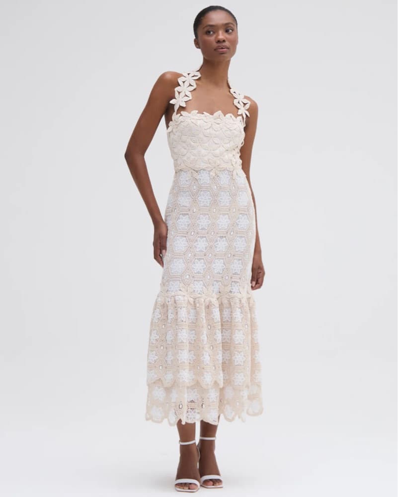 PatBo Floral Crotchet Midi Dress - Image 1