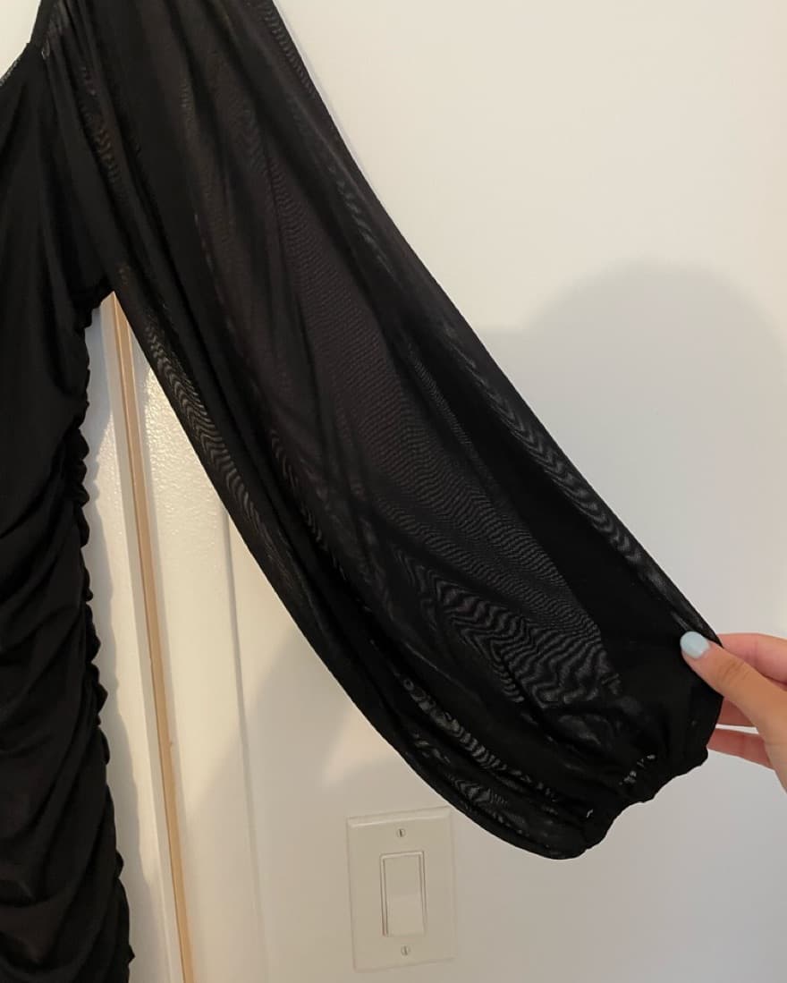 Black Ruched Dress - Image 2