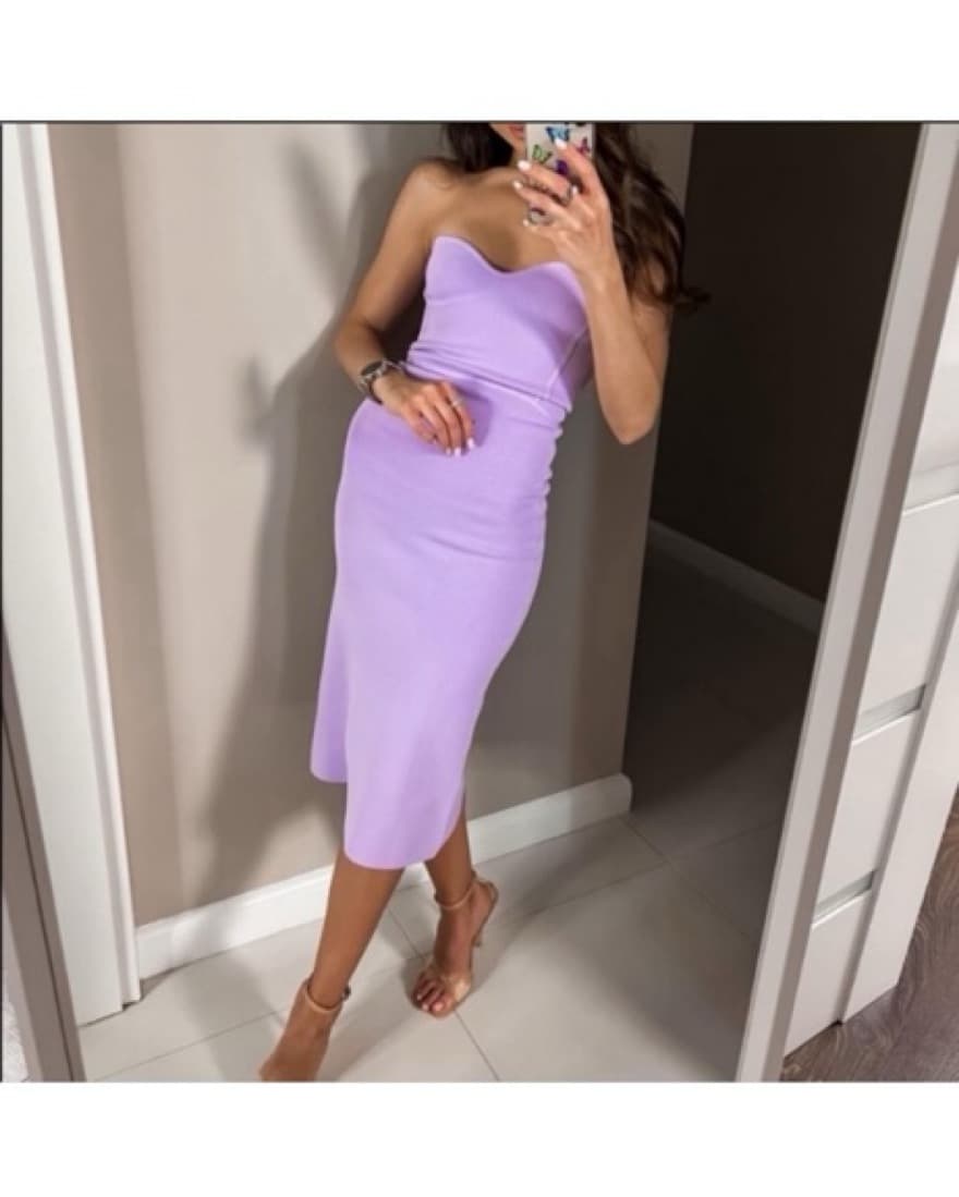 Zara Sweetheart Neckline Knit Dress - Image 6