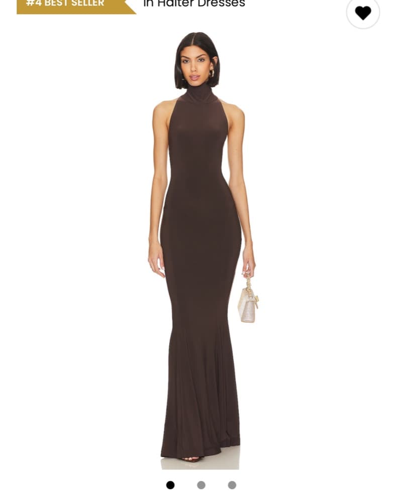 Norma Kamali Chocolate Brown Halter  - Image 1