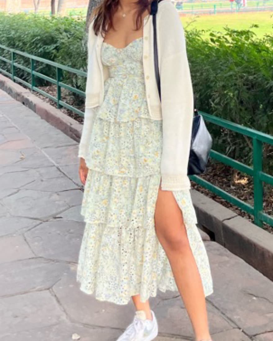Tiered Eyelet Midi Dress - Image 3
