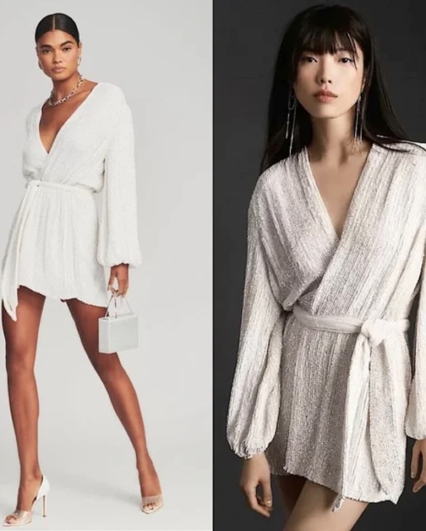 Retrofete Sequin White Robe Dress - Image 1