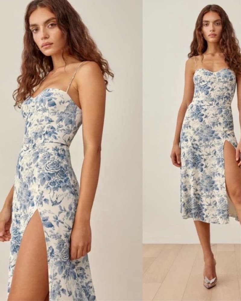 Elegant floral midi dress - Image 2