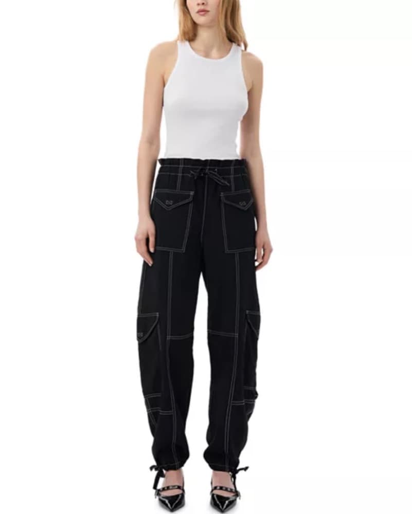 Ganni Drawstring Cargo Pants - Image 3