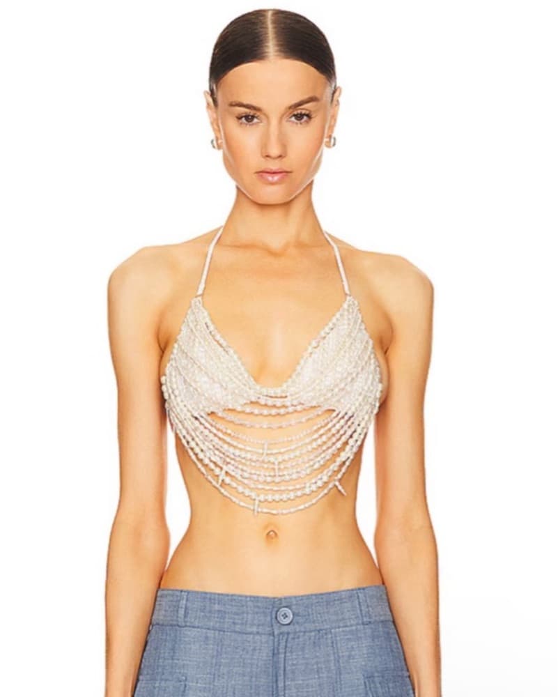 Floating Pearl Bra Top White  - Image 1