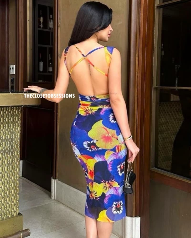 Vibrant Floral Halter Maxi Dress - Image 3