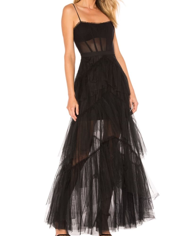 BCBGMaxazria Corset Tulle Gown in Black - Image 2