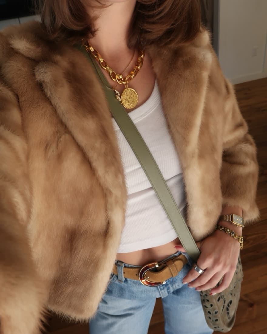 Cropped Real Mink Fur Jacket - Image 1