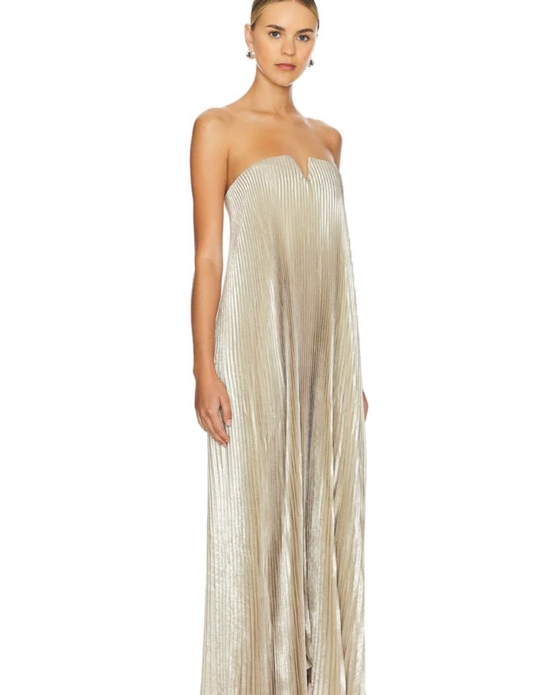 L’idee Black Tie Gown Gold Shimmer - Image 2