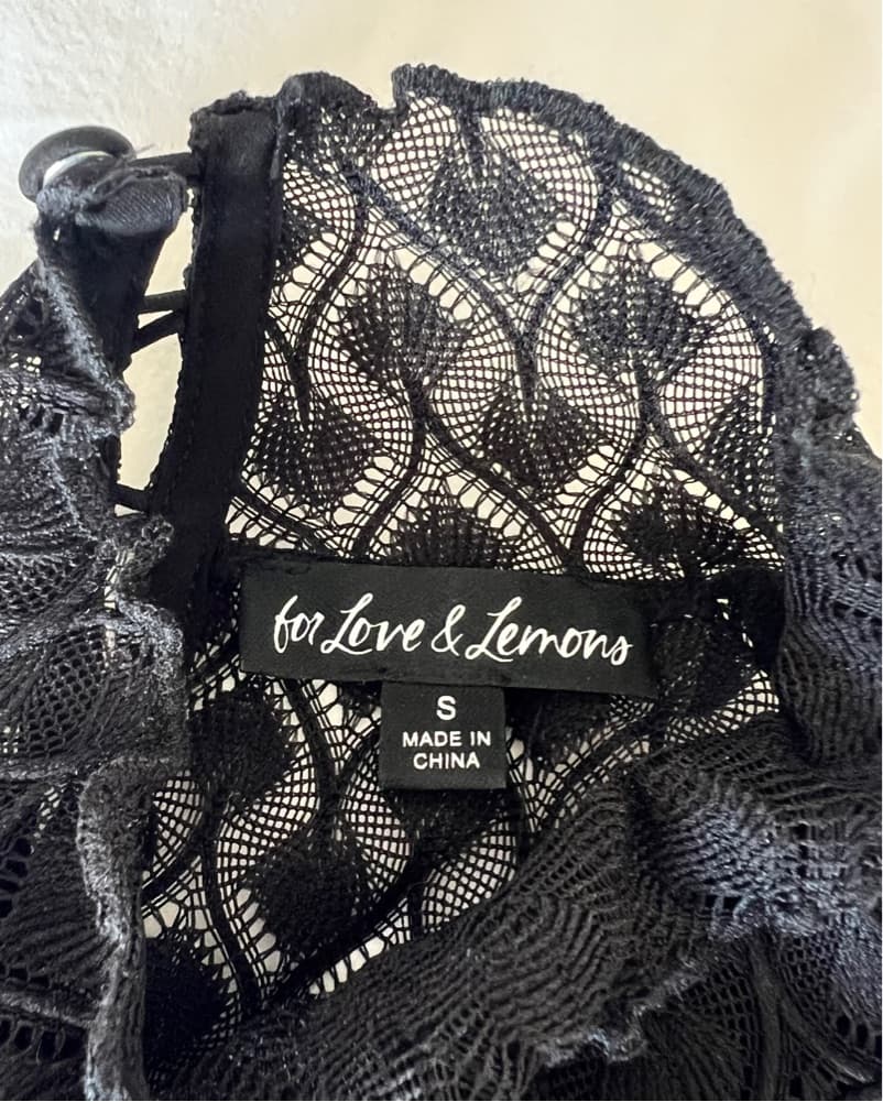 For Love and Lemons Black Lace Top - Image 5