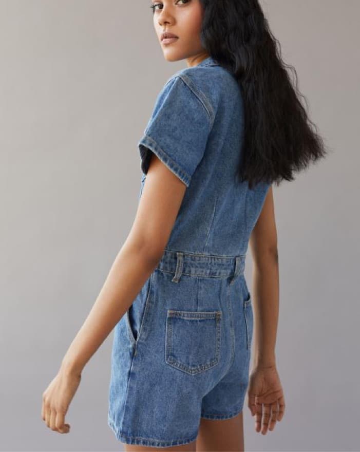 LIONESS Denim Jean Romper - Image 6