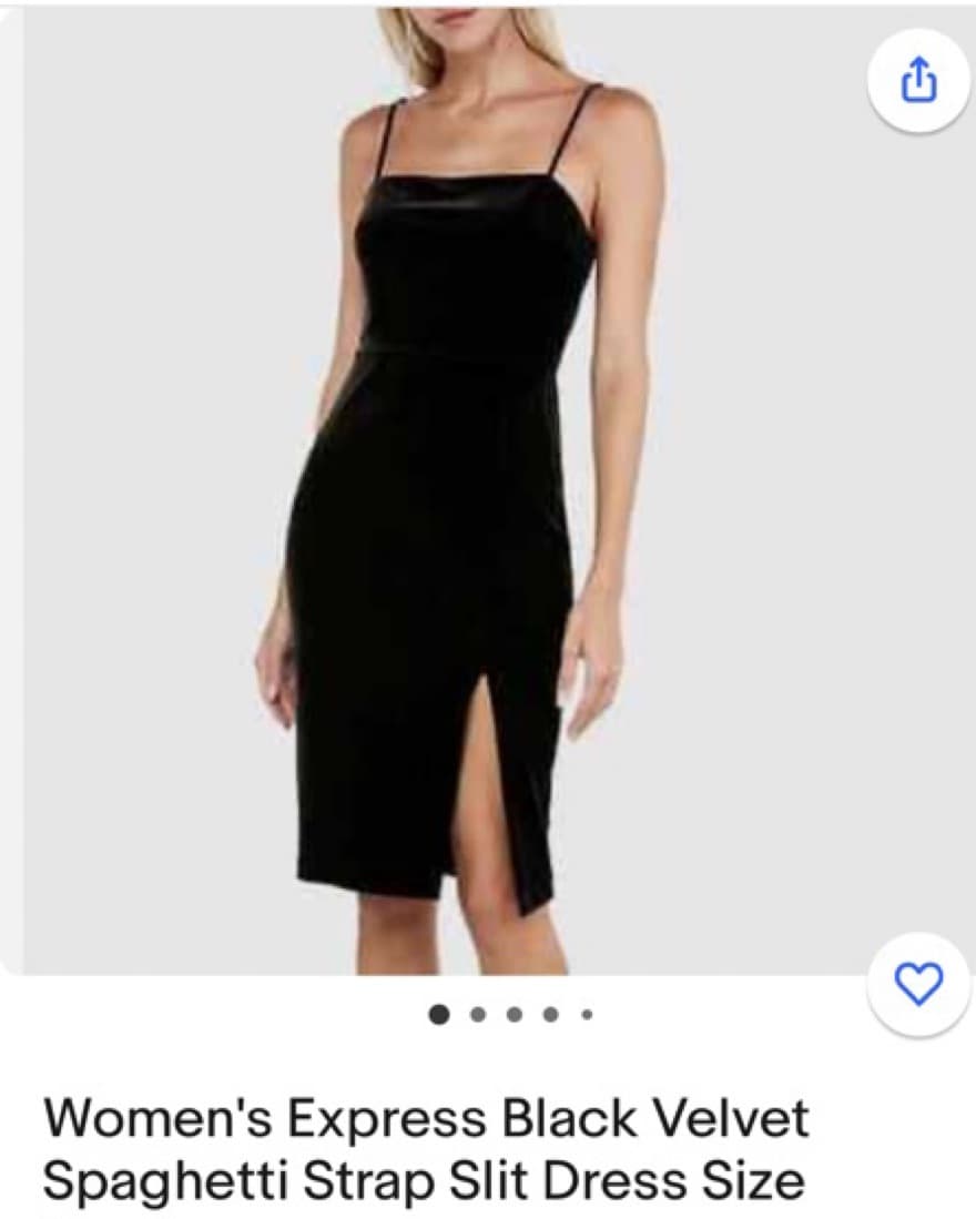 Express Black Velvet Dress - Image 2