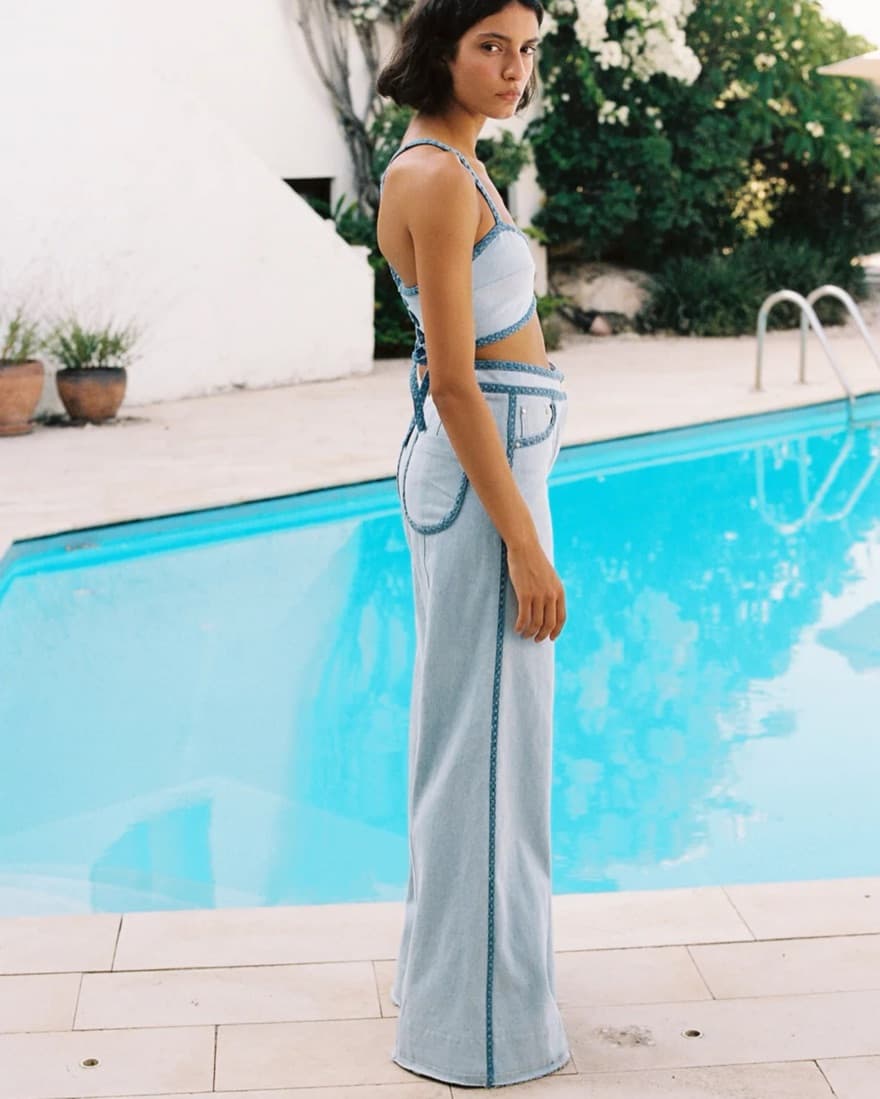 Sabina Musayev Embroidered Denim Set  - Image 2