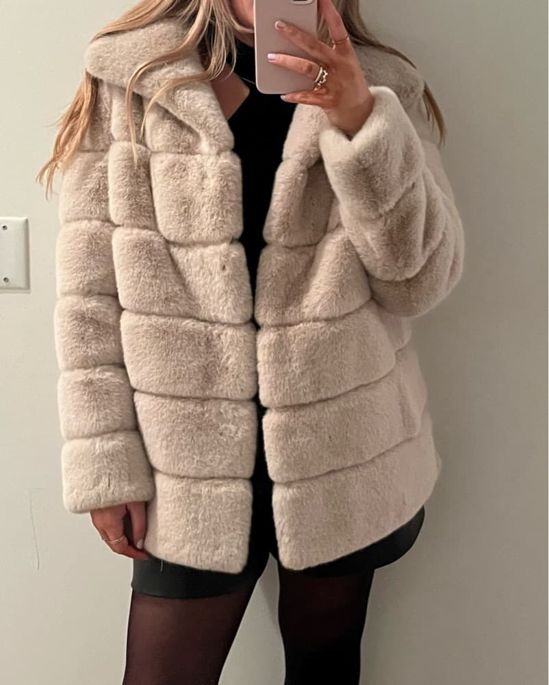 Light Grey Fur Coat  - Image 4
