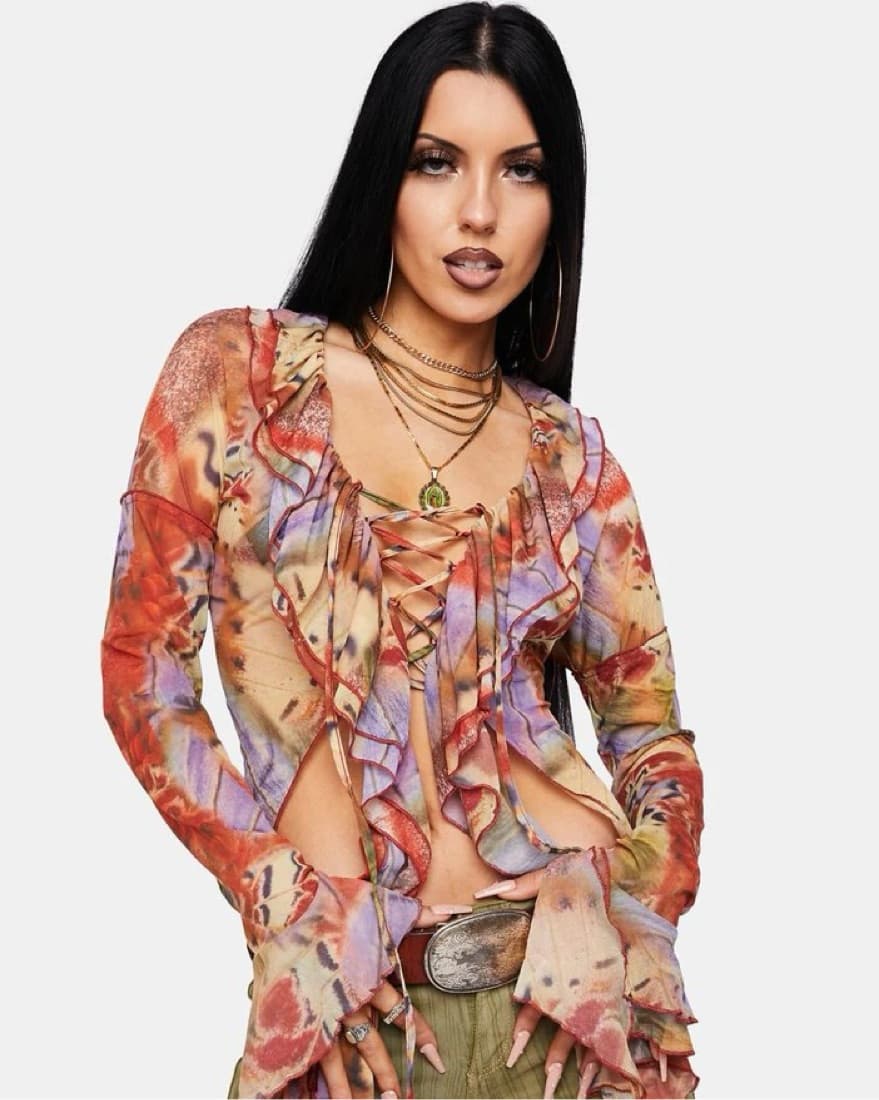 Jaded London Allele Lace-Up Top - Image 1