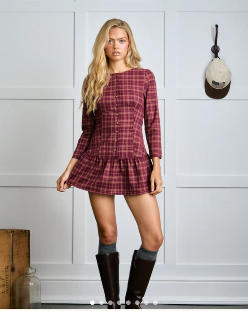 Dairy Boy Plaid Dress  - Image 1