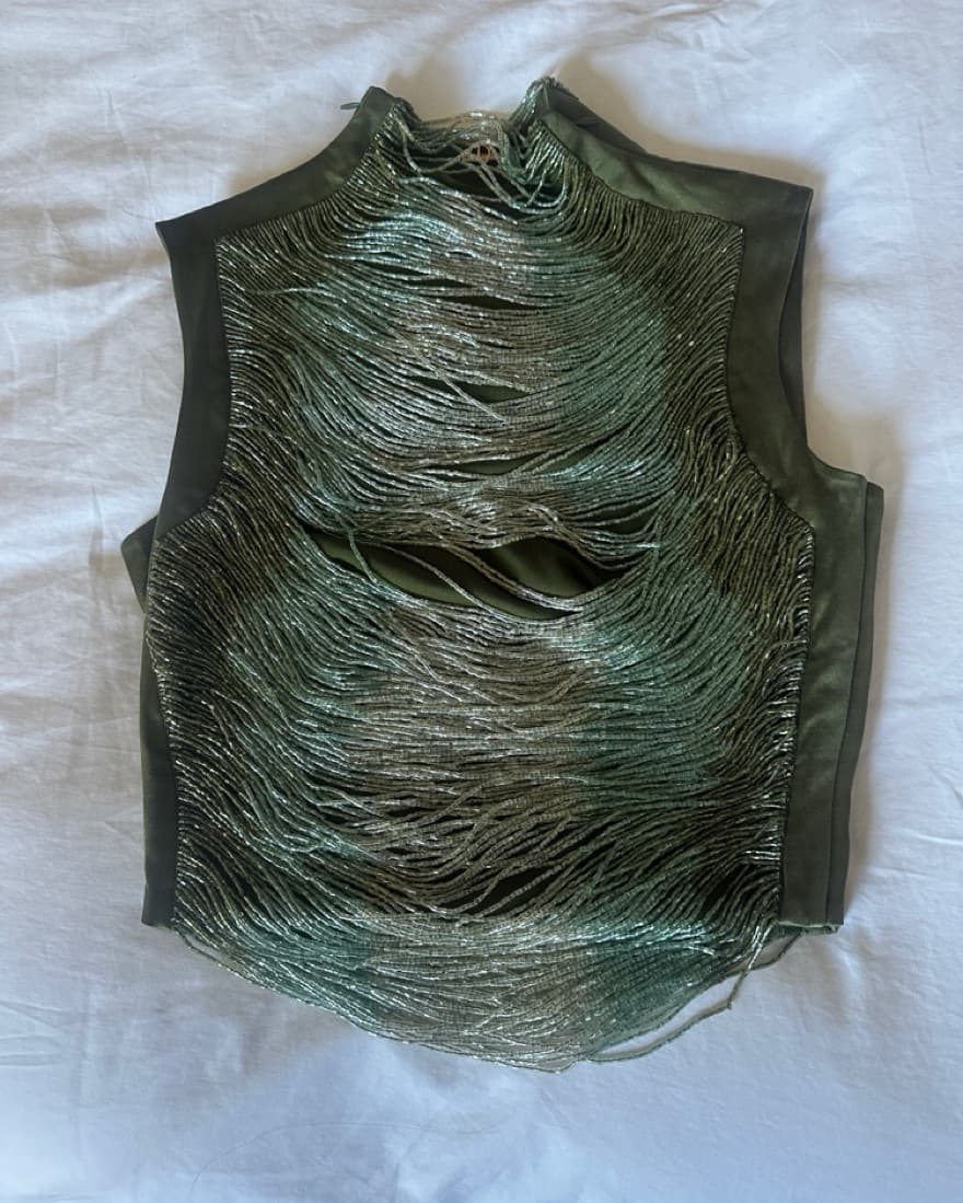 Cult Gaia Green Beaded Top - Image 2