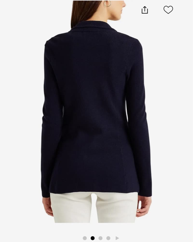 Ralph Lauren Petite Xs Navy Cardigan  - Image 4