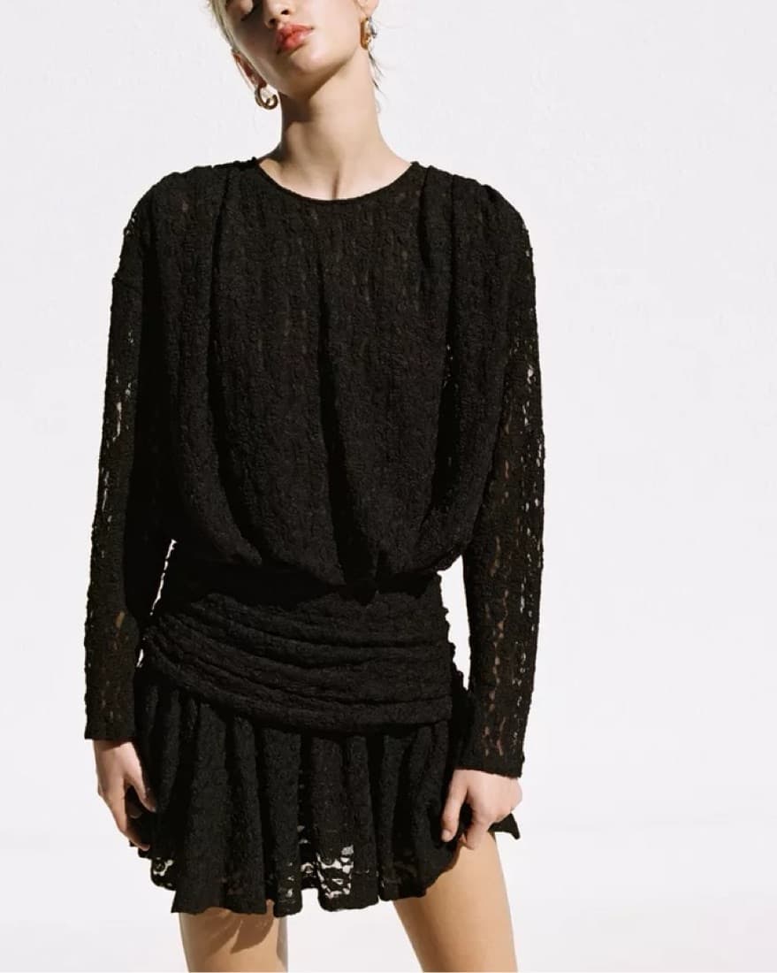 zara drop waist lace mini Dress - Image 4