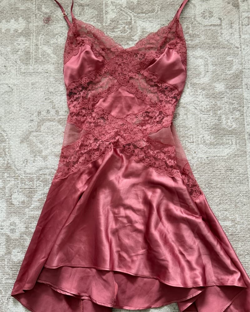 victorias secret pink silk slip dress  - Image 1