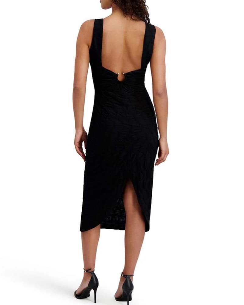 Textured Chocolate Brown Dress - Image 6
