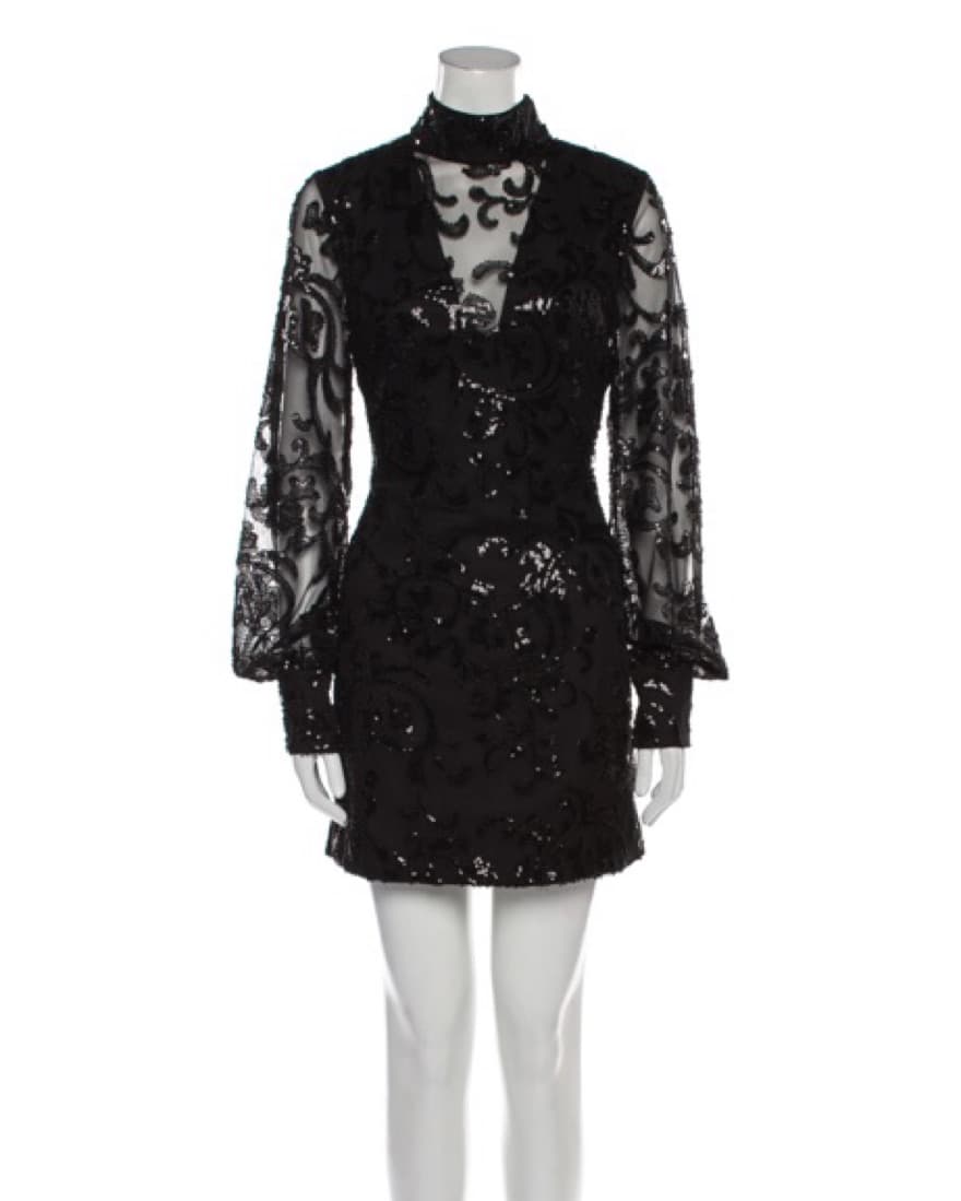 Alexis Lace Pattern Mini Dress - Image 1