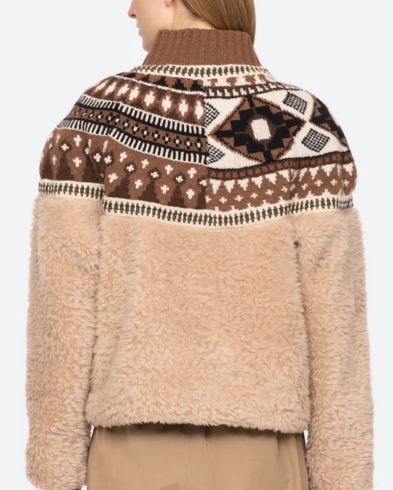 Sea New York Fairisle Sherpa Jacket - Image 2