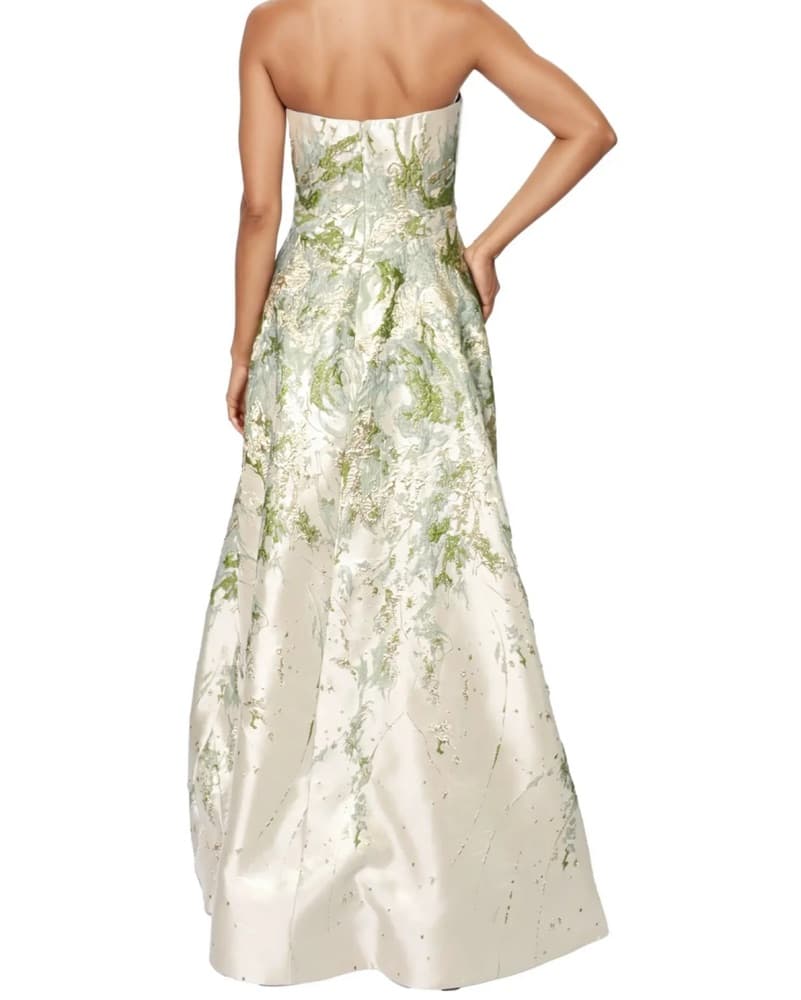 Rene Ruiz Strapless Brocade Gown - Image 2