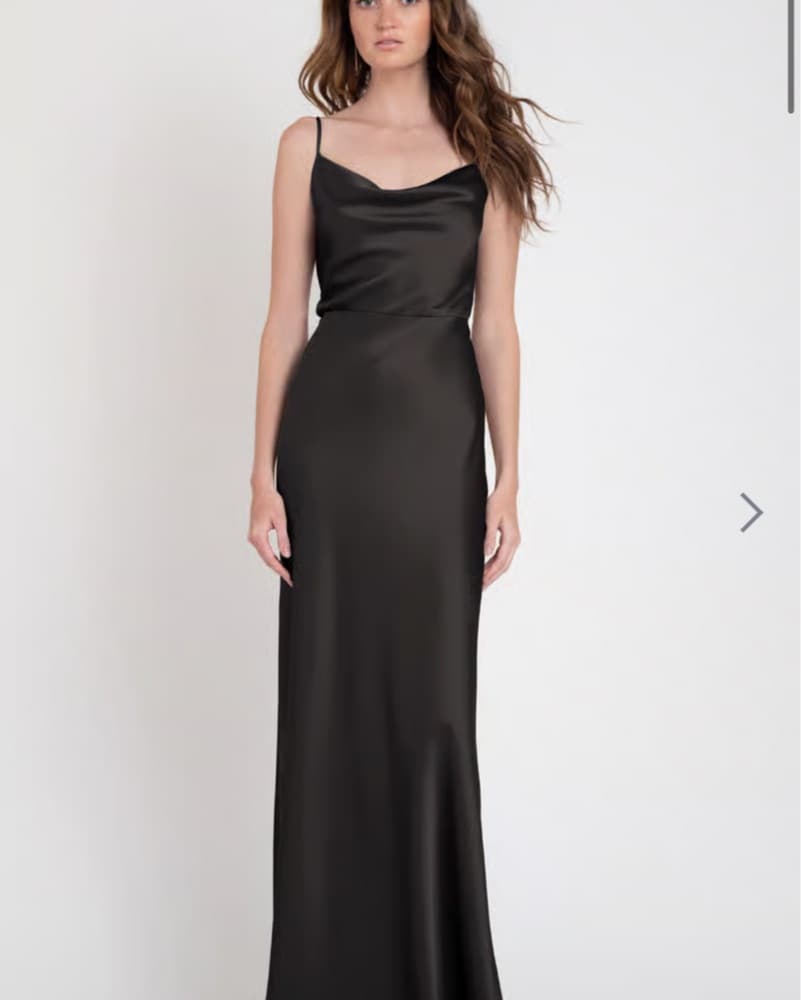 Elegant Black Satin Gown - Image 1